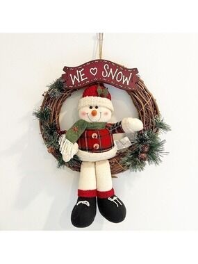 Christmas Wreath Snowman “We Love Snow”